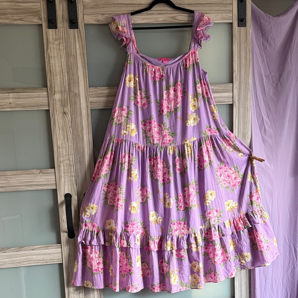 Betsey Johnson Lavender Floral Maxi Dress